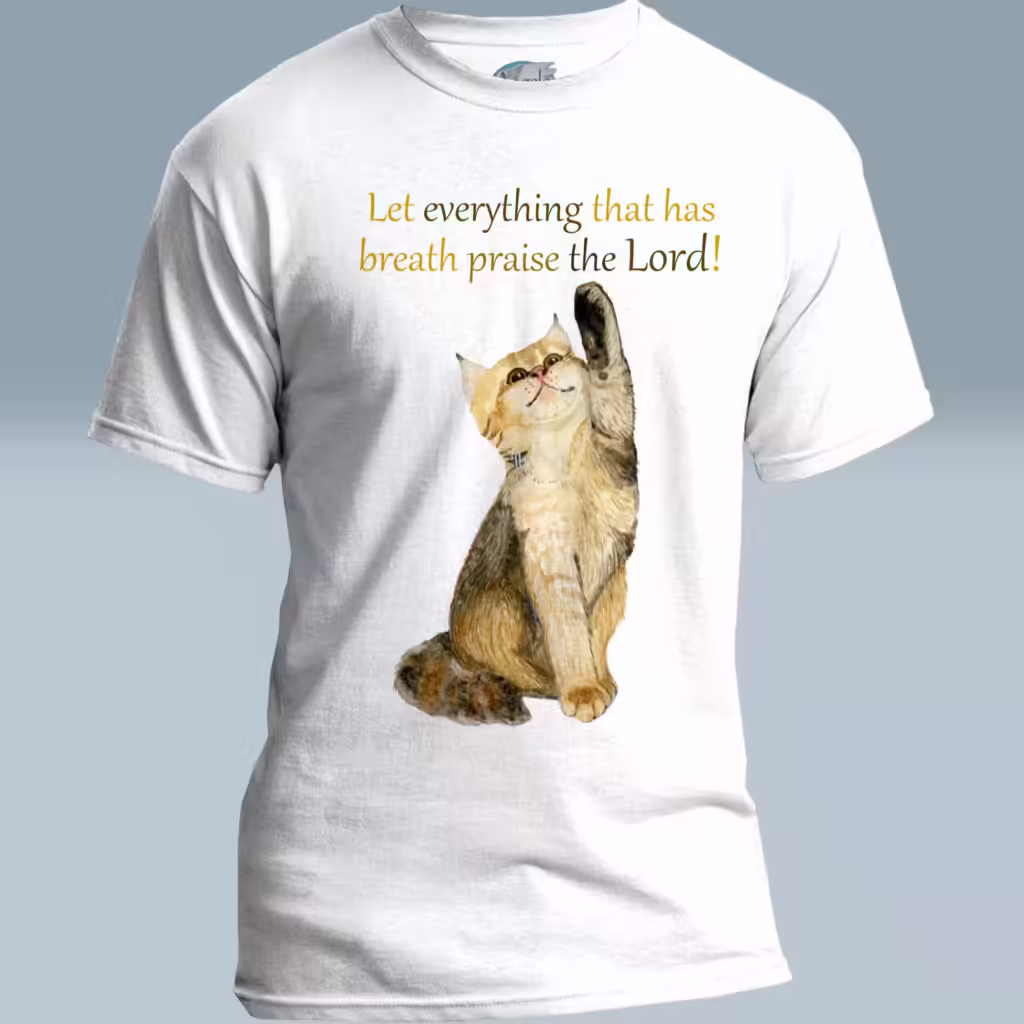 Jubilant Paws Tee Its Beautiful to Praise the Lord White Colored Haloed Tee