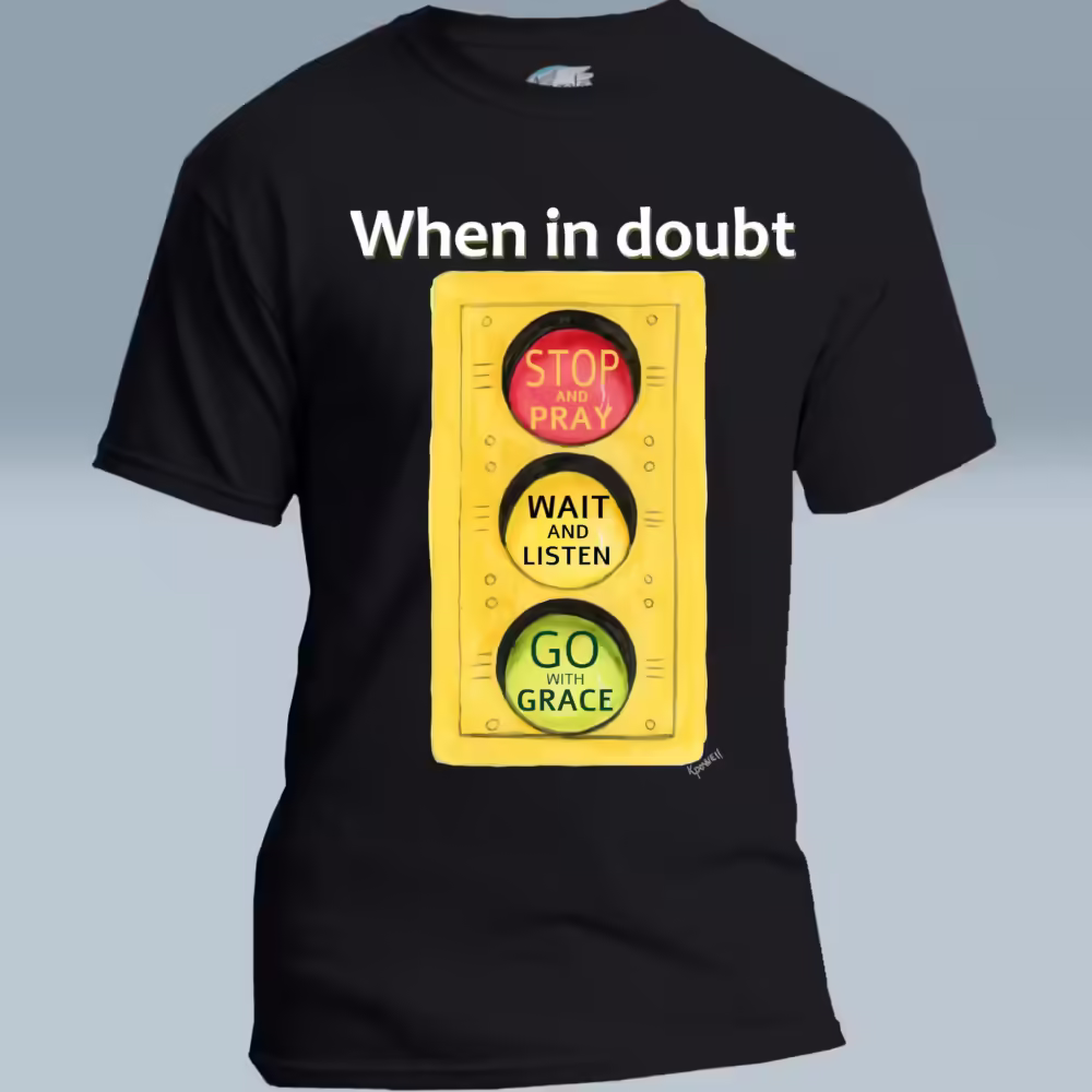 New From Doubt to Grace The Powerful steps to Better Faith Black Colored Haloed Tee