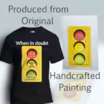 New From Doubt to Grace The Powerful steps to Better Faith Black Colored Haloed Tee ahown with the original watercolor painting