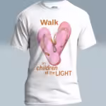 New Stride Tee - Walk as Children of the Light White Colored Haloed T-Shirt