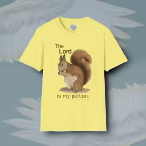 Nutty Blessings Tee The Beautiful Squirrel's Feast Corn Silk Colored Haloed Tee Framed By Angels Fly Here