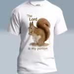 Nutty Blessings Tee The Beautiful Squirrel's Feast White Colored Haloed Tee