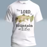 Scales of Salvation Tee Beautiful Rainbow Trout of Truth White Colored Haloed Tee