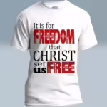 Set Free Tee Reclaim New Freedom through Christ White Colored Haloed Tee