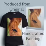 Stallion's Soul Tee The Creator's Stunning New Reflection Black Haloed Tee shown with the original watercolor painting