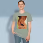 Stallion's Soul Tee The Creator's Stunning New Reflection Sage Haloed Tee happy male customer wearing the tee shirt