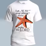 Starfish Praise Tee New Stunning Oceanic Design White Colored Haloed Tee
