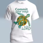 Turtle Trails Tee Trusting in the Lord's Better Path White Colored Haloed Tee