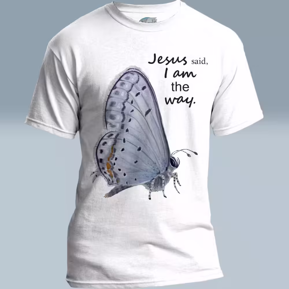 Way of the Skipper Tee Colorful Detailed Beauty in Faith White Color Haloed Tee