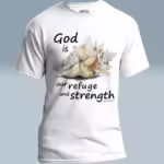 White Conch Tee Secure in God's Refuge and Love White Colored Haloed Tee