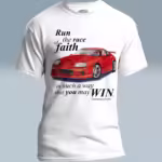 Winning Tee the Faithful Race Running better to Victory White Haloed T-Shirt