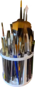 Watercolor Paint Brushes In Holder