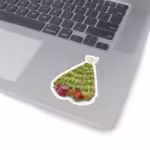 Christmas Tree Joy Angel & Presents Sticker 3x3 White