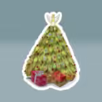 Christmas Tree Joy Angel & Presents Sticker White