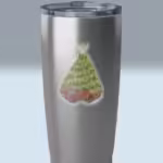 Christmas Tree Joy Angel & Presents Sticker transparent Tumbler Sticker