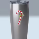 Classic Christmas Candy Cane Sticker 3x3 Transparent on a tumbler