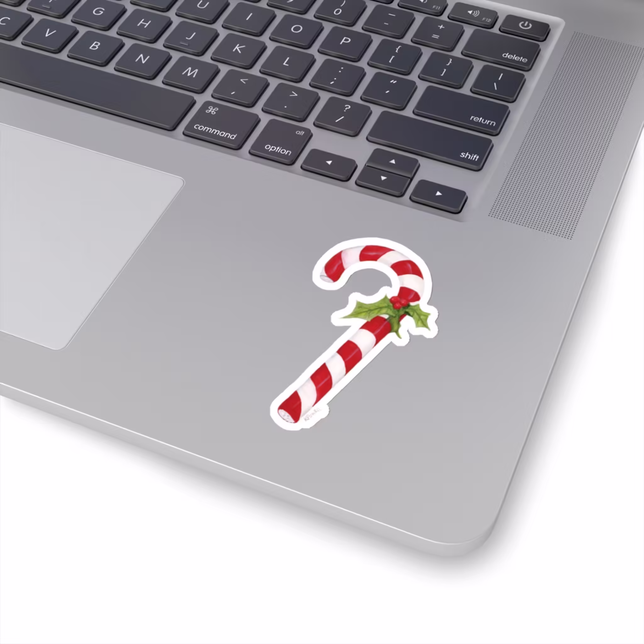 Classic Christmas Candy Cane Sticker 3x3 White