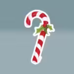 Classic Christmas Candy Cane Sticker White