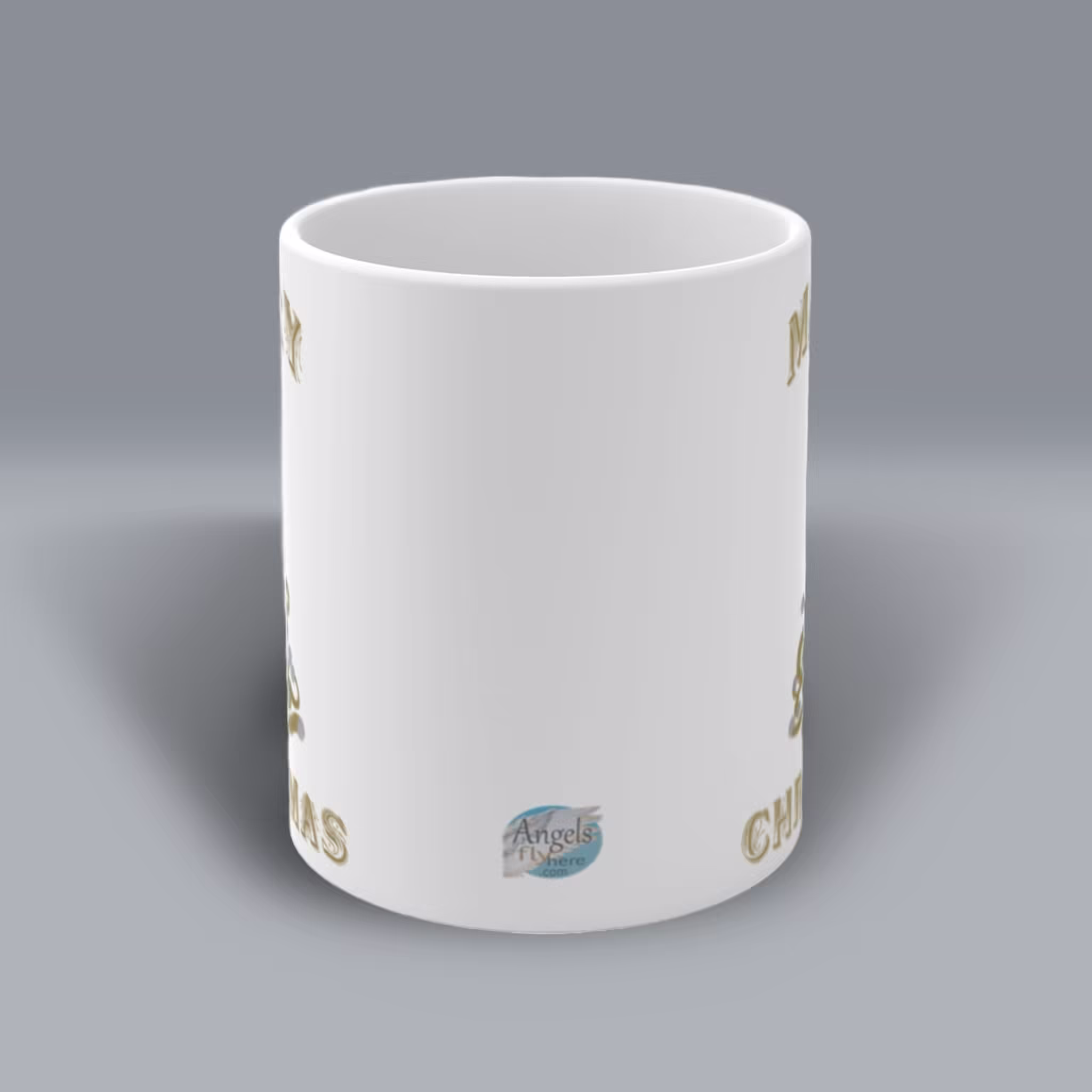 Golden Merry Christmas Tree Mug Center