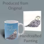 Great is the Lord Snow Owl Mug – Spiritual Sips Winter Collection Right Shown with the Original Watercolor painting