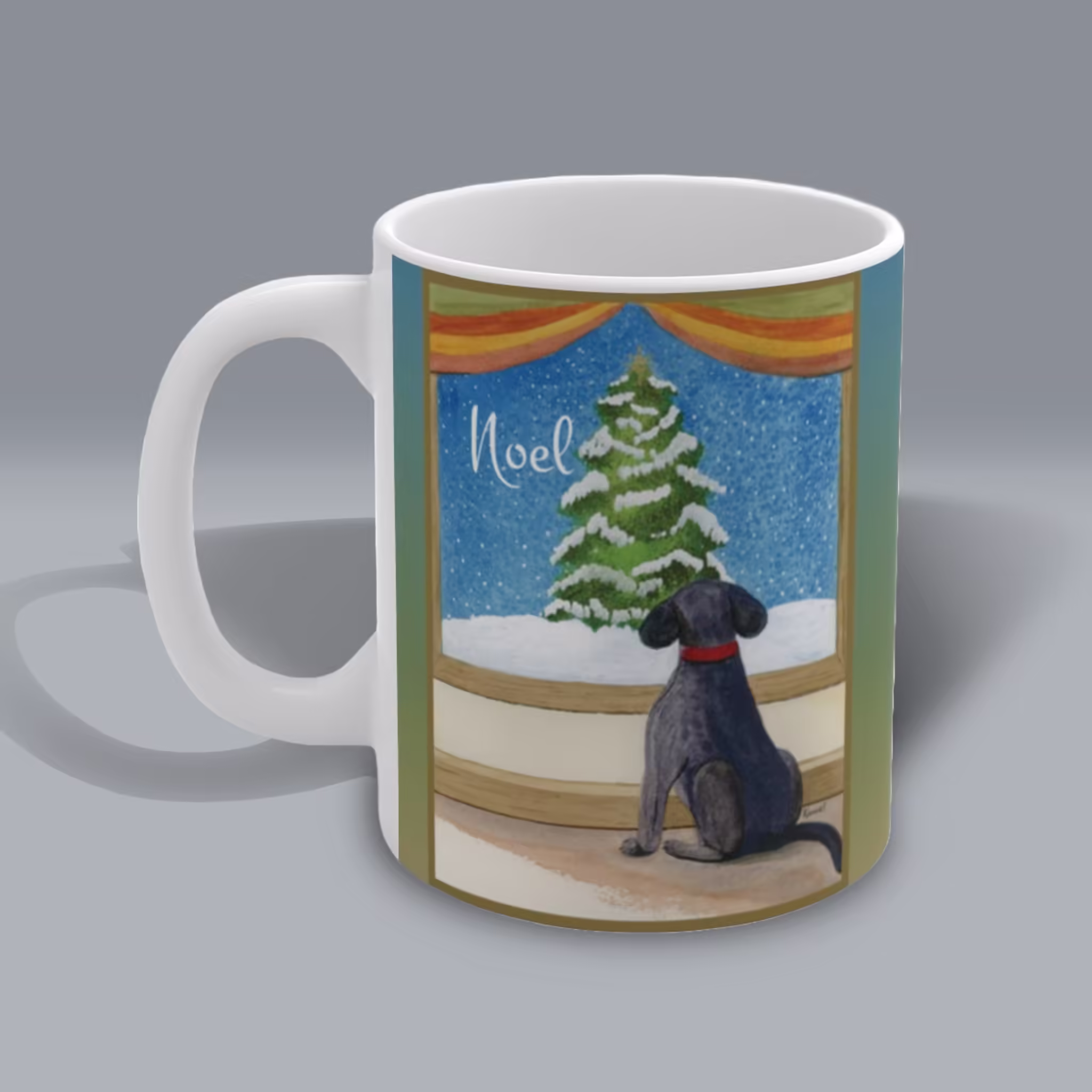 Noel Nightwatch Black Labrador Mug – Winter Collection Left