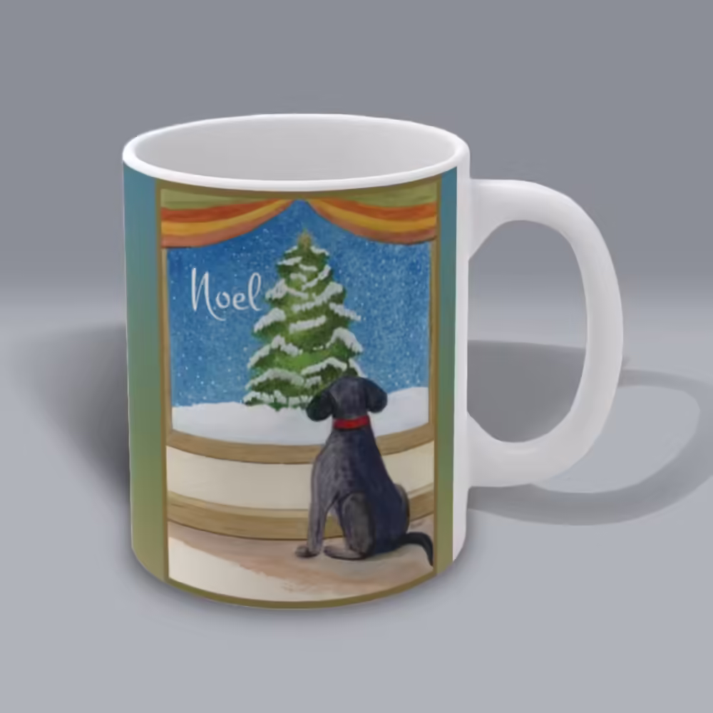 Noel Nightwatch Black Dog Labrador Mug – Winter Collection Right