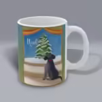 Noel Nightwatch Black Dog Labrador Mug – Winter Collection Right