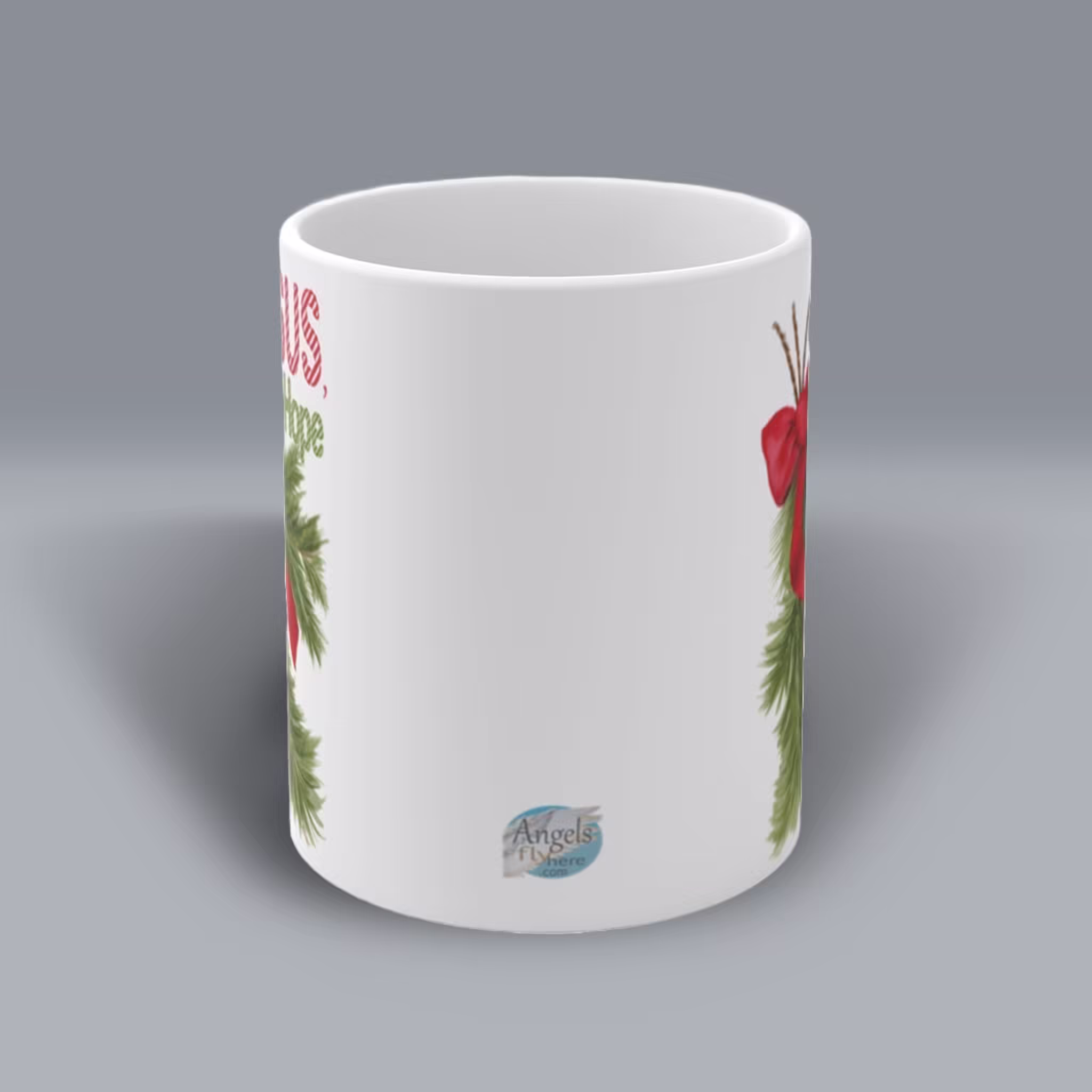 Red Bow of Hope Christmas Mug Center