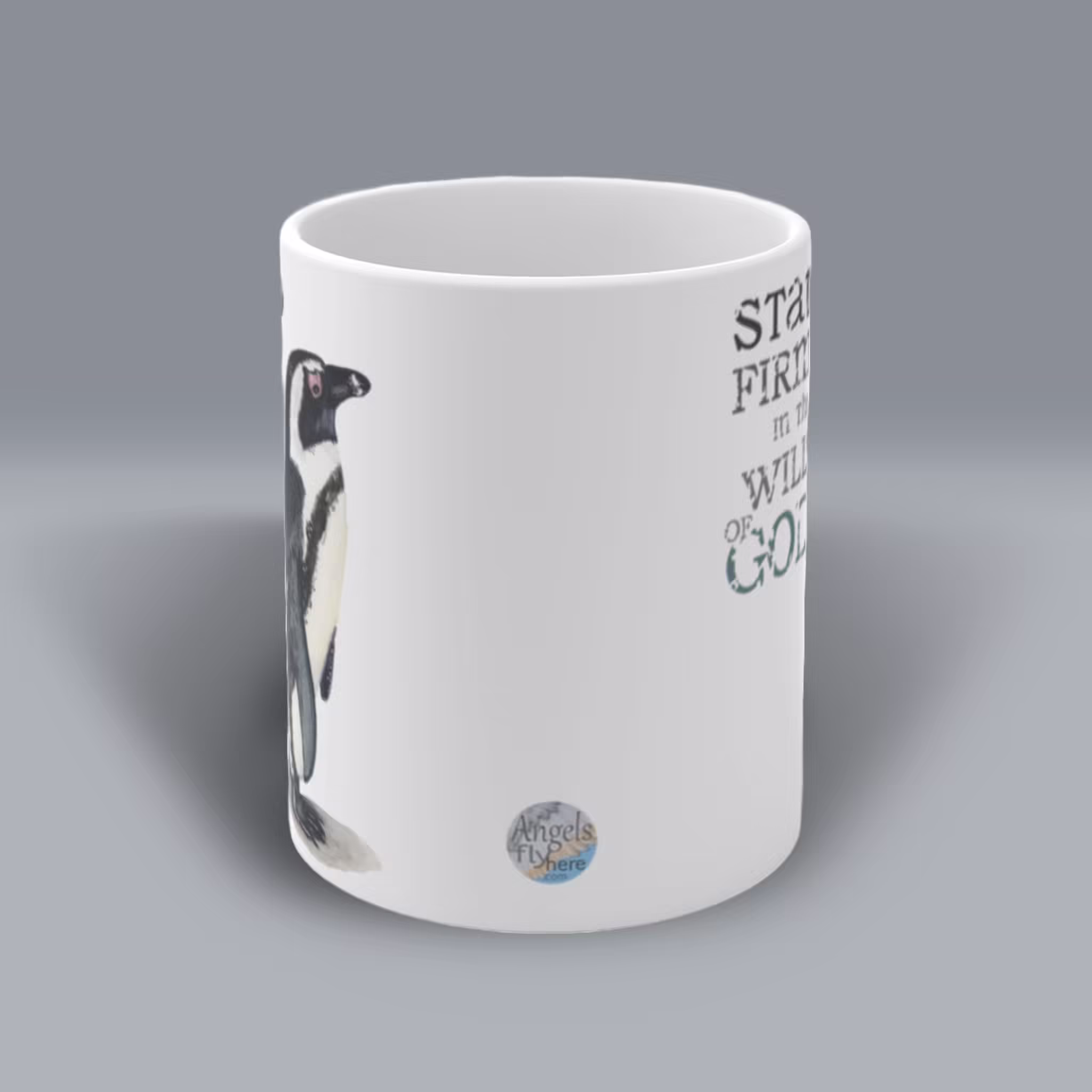 Stand Firm Penguin Winter Mug Center