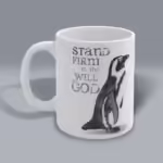 Stand Firm Penguin Winter Mug Left