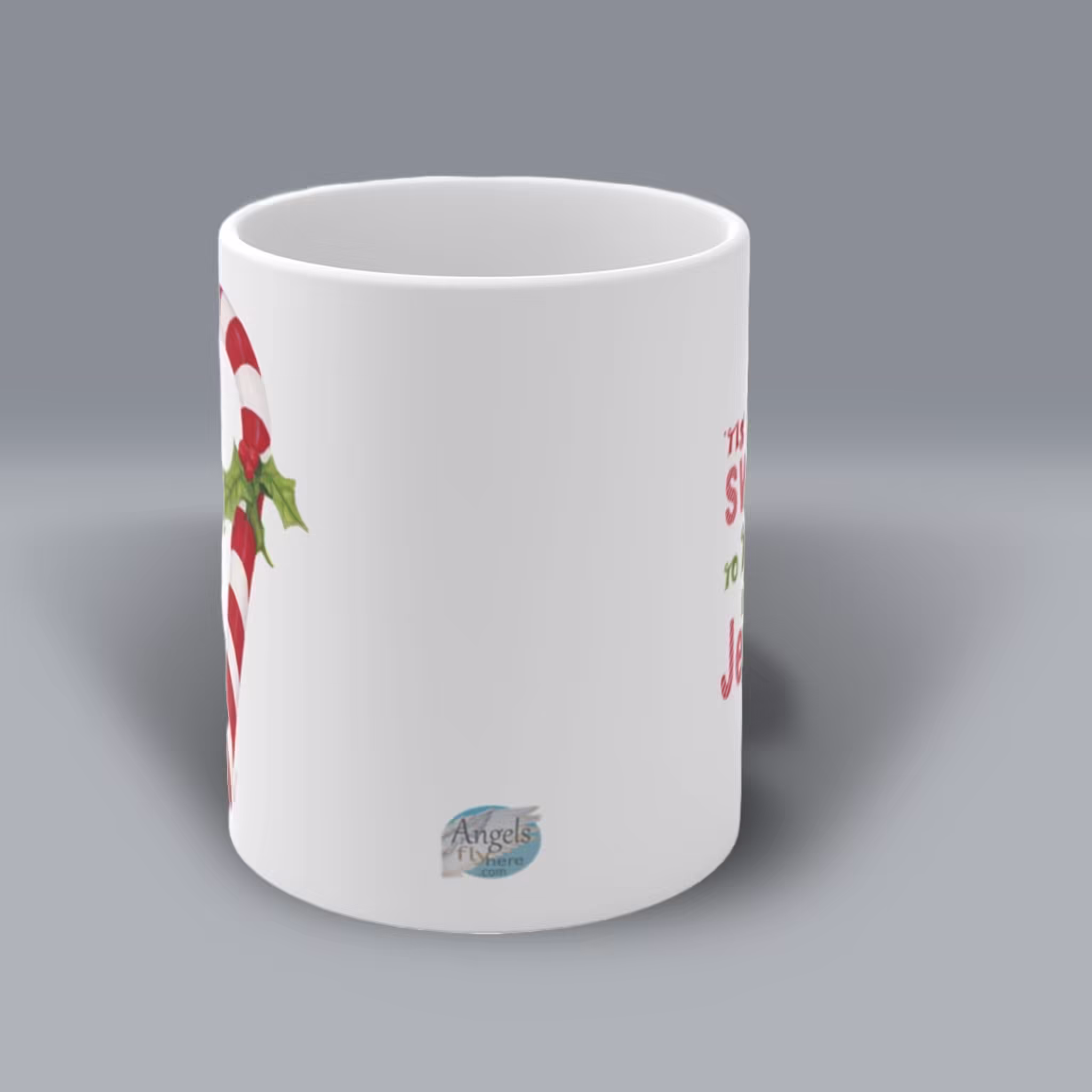 Sweet Trust Christmas Candy Cane and Holly Mug Center