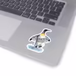 Thankful & Blessed Penguin Splash Sticker 3x3 White