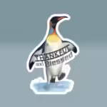 Thankful & Blessed Penguin Splash Sticker White
