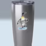 Thankful & Blessed Penguin Splash Transparent Tumbler Sticker