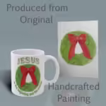 The Beginning and The End Holly Wreath Mug – Christmas Collection Right With The Original Painting