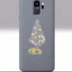 The Gift of Jesus Simple Christmas Tree Sticker 3x3 Transparent on a Phone