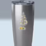 The Gift of Jesus Simple Christmas Tree Sticker 3x3 Transparent on a Tumbler