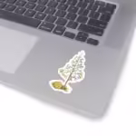 The Gift of Jesus Simple Christmas Tree Sticker 3x3 White
