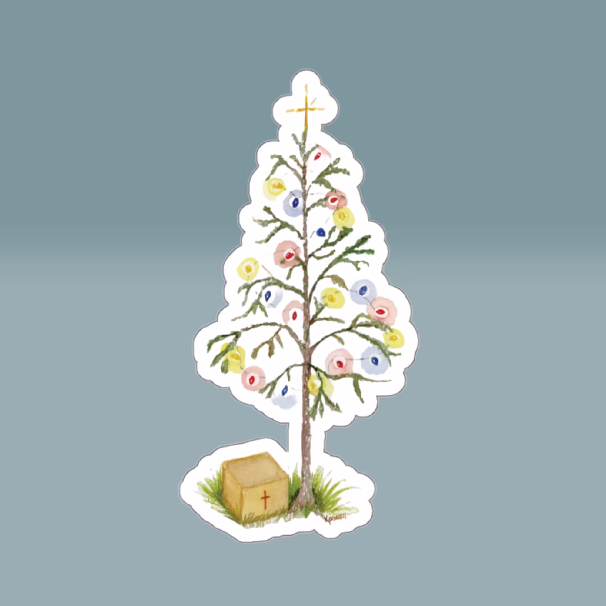 The Gift of Jesus Simple Christmas Tree Sticker