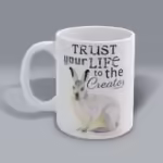 Trust Your Life Snowshoe Rabbit Mug – Winter Collection Left