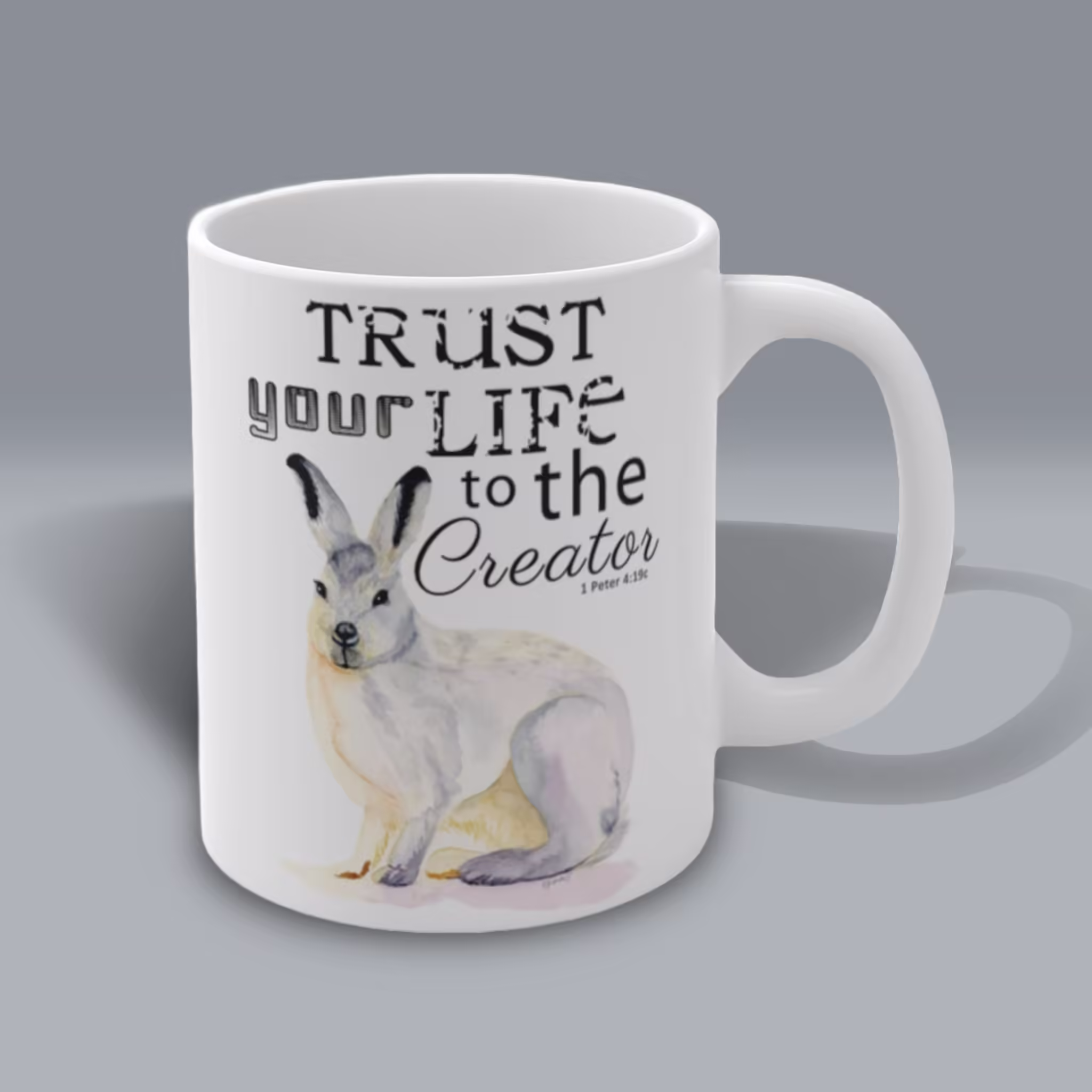 "Trust Your Life" Snowshoe Rabbit Mug – Winter Collection