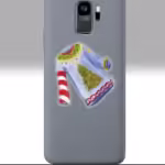 Ugly Christmas Sweater Sticker 3x3 Transparent on a Phone