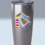 Ugly Christmas Sweater Sticker 3x3 Transparent on a Tumbler