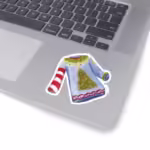 Ugly Christmas Sweater Sticker 3x3 White