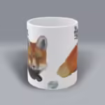 Watchful and Wise Red Fox Winter Mug Center