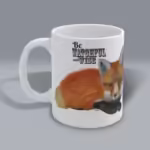Watchful and Wise Red Fox Winter Mug left side