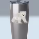 Winter Collection - Polar Bear Sticker 3x3 Transparent on a tumbler