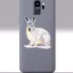 Winter Collection - Snowshoe Rabbit Sticker 3x3 Transparent on a Phone