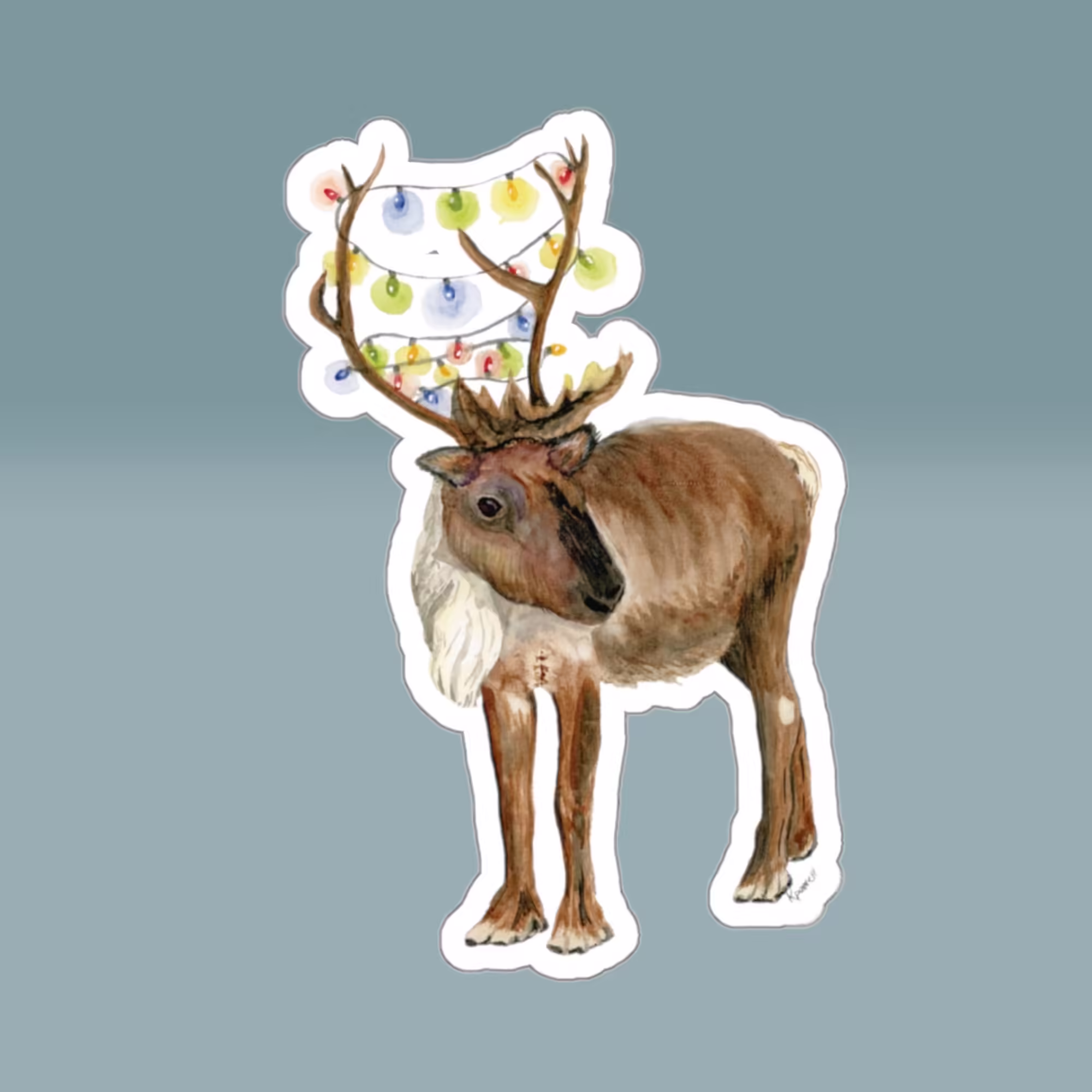 Winter Wonderland: Reindeer Christmas Lights Sticker