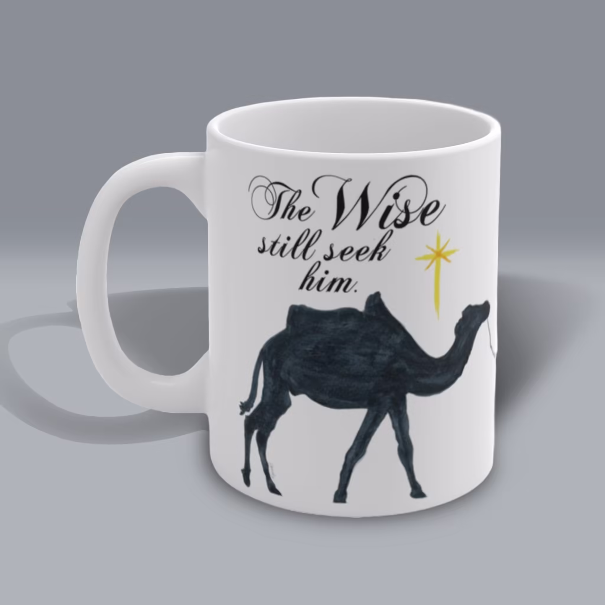 Wise Seekers Christmas Camel and Guiding Star Mug Left